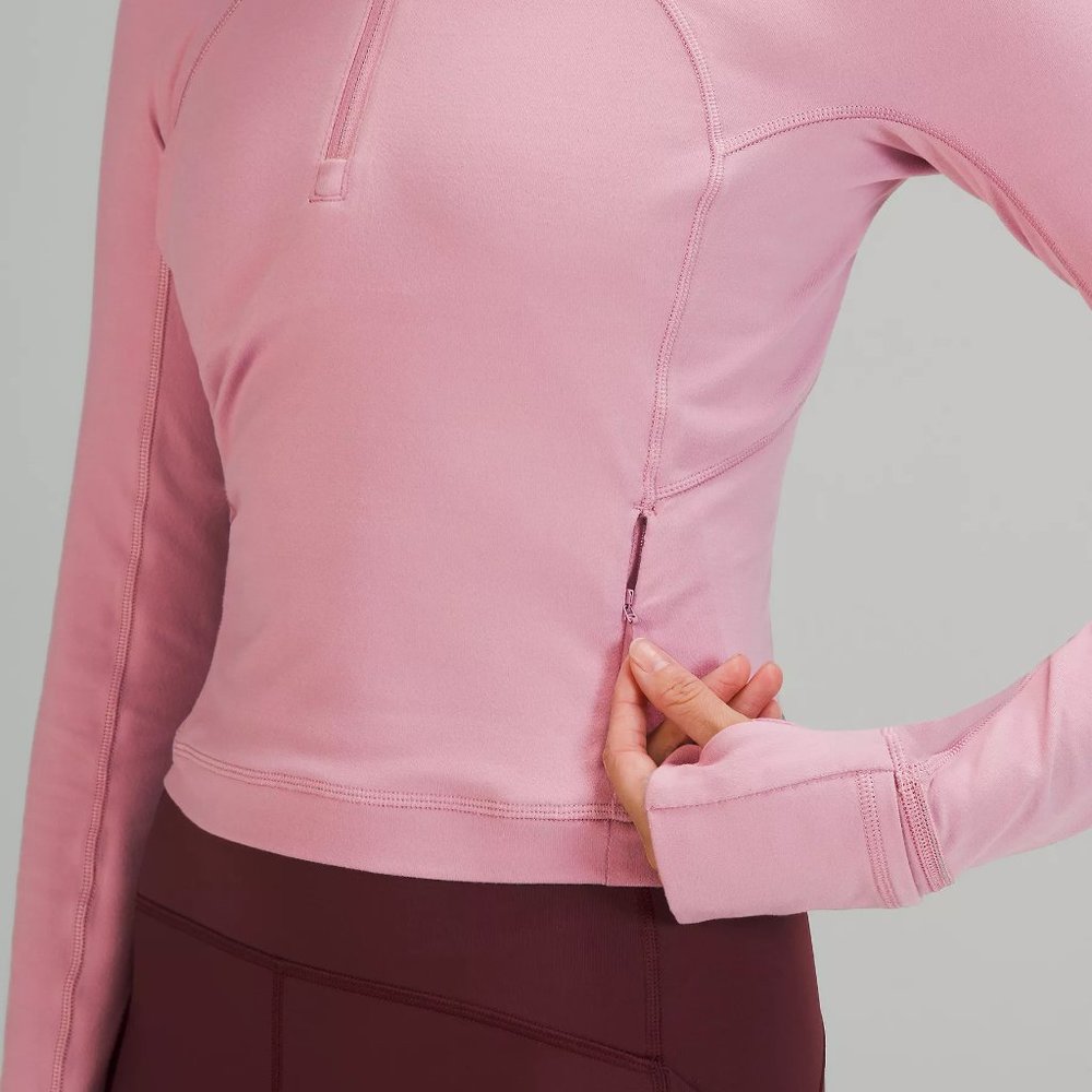 It's Rulu Run Cropped 1/2 Zip (Pink Taupe) - Picture 5 of 10